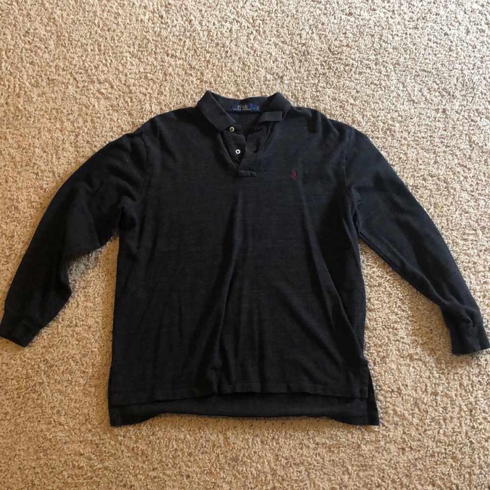 Polo by Ralph Lauren Charcoal Long-Sleeved Polo
